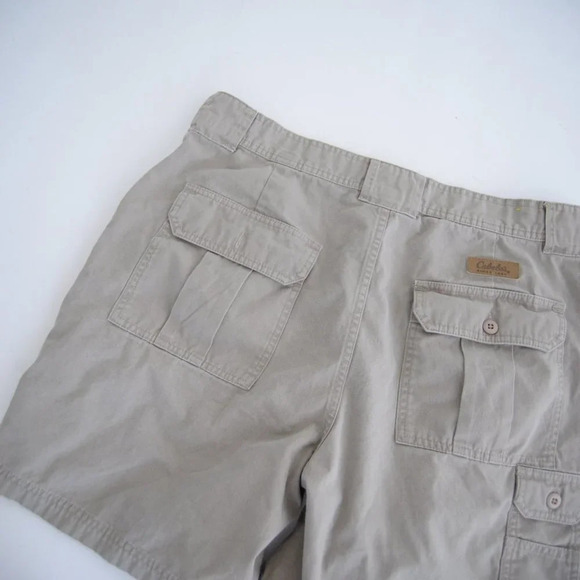 Vintage Cabela's Tan Outdoor 100% Cotton Cargo  Shorts 36 - Picture 11 of 11